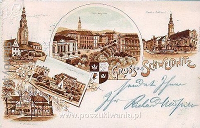 Świdnica na starej pocztówce
